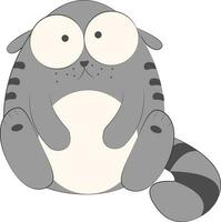 überrascht und traurig Katze Charakter Vektor Illustration, Kitty Karikatur