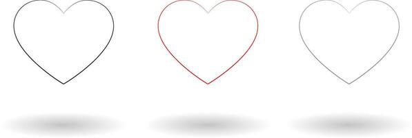 hjärta ikoner samling vektor illustration, kärlek symboler isolerat över vit bakgrund