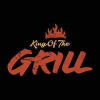 Grill Rauch Haus König von das Grill einsperren Logo zum T-Shirt Design vektor