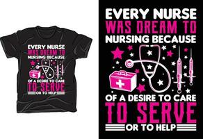 Vektor Krankenschwester T-Shirt Design Vorlage