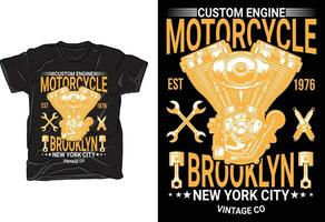 motorcykel t - skjorta design med en årgång stil vektor