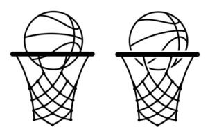 Basketball Symbol mit Ring, Band und Netz. Sport Wettbewerbe im Basketball auf Straße und im Fitnessstudio. Vektor