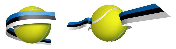 Sport Tennis Ball im Bänder mit Farben von Chinesisch Flagge. isoliert Vektor auf Weiß Hintergrund