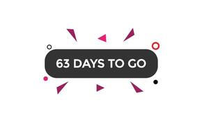 64 Tage, links Countdown zu gehen einer Zeit Vorlage,64 Tag Countdown links Banner Etikette Taste vektor