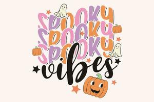 gespenstisch Stimmung retro Halloween komisch süß Typografie t Hemd Design Vektor drucken Vorlage