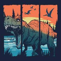 Dino Epoche Grafik zum T-Shirt vektor