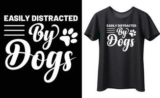 lätt förvirrad förbi hundar typografi vektor t-shirt design. perfekt för skriva ut objekt och påsar, affisch, klistermärke, mall, baner. handskriven vektor illustration. isolerat på svart bakgrund.