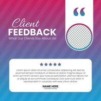 Kundenfeedback Testimonial Social Media Post Web Banner Vorlage vektor