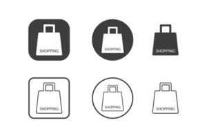 Einkaufen Tasche Symbol Design 6 Variationen. isoliert auf Weiß Hintergrund. vektor