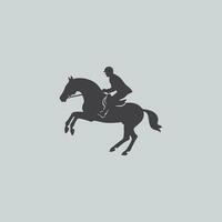 silhuett av en man ridning en häst ryttare sport vektor