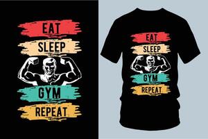 Fitness T-Shirt Design Fitnessstudio T-Shirt Design vektor