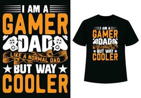 jag am en gamer pappa tycka om en vanligt pappa t-shirt design vektor