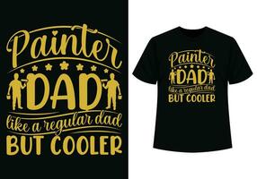 Maler Papa T-Shirt Design zum Väter Tag vektor