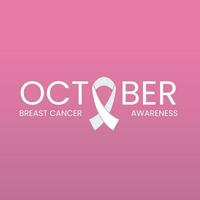 bröst cancer vektor baner, affisch för social media använda sig av. oktober bröst cancer emblem tecken för medvetenhet månad med rosa band symbol. realistisk rosa band. affisch mall. vektor illustration.