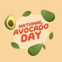 National Avocado Tag Design Vorlage gut zum Gruß. vektor