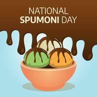 National Spumoni Tag Design Vorlage gut zum Feier. Spumoni Illustration. eps 10. Eis Sahne Vektor Illustration.