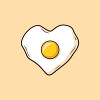 Herz geformt gebraten Eier Karikatur Vektor