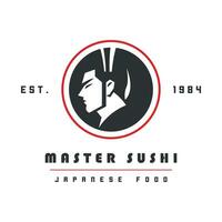sushi bemästra vektor logotyp, sushi logotyp för sushi restaurang enkel och minimal sushi logotyp vektor japansk restaurang. proffs sushi logotyp.