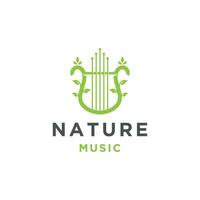 organisk harpa musik logotyp ikon design mall vektor