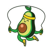 Avocado trainieren süß Charakter Illustration vektor