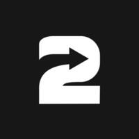 två 2 logotyp brev monogram minimal modern design vektor
