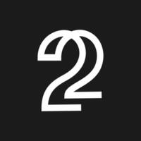 22 Brief Monogramm Logo Symbol Design vektor