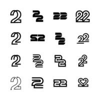 22 brev monogram logotyp ikon design uppsättning samling vektor
