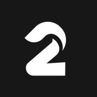 två 2 logotyp brev monogram minimal modern design vektor