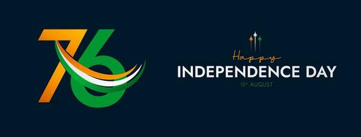 indisk oberoende dag firande av de 76: e oberoende dag vektor