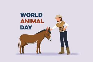 värld djur- dag på oktober 4 begrepp. färgad platt vektor illustration isolerat.