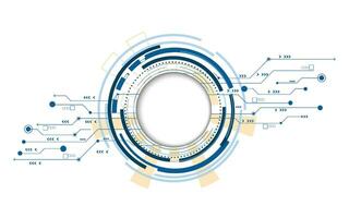 digital teknologi blå cirkel trogen abstrakt bakgrund vektor