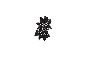 Lycklig kyckling huvud logotyp. djur- logotyp design mallar vektor