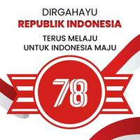 78 Jahre von Unabhängigkeit Tag Republik von Indonesien. Dirgahayu kemerdekaan ri 2023. Englisch Übersetzung, indonesisch Unabhängigkeit. Illustration Logo, Banner, Poster Design. eps 10. vektor