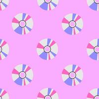 CD Platte nahtlos Muster auf Rosa Hintergrund vektor