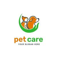 Tier Haustier Pflege Logo. Haustier Geschäft Vektor Illustration