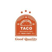 årgång logotyp hipster taco för mat och Kafé ikon mall vektor