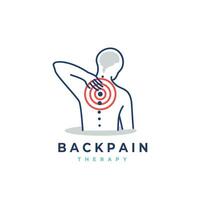 zurück Schmerzen Vektor Logo Illustration. Chiropraktik Symbol Design Rücken Symbol zum physio Therapie passen zum Klinik