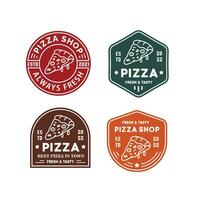 årgång logotyp vektor minimalis pizza för mat och Kafé
