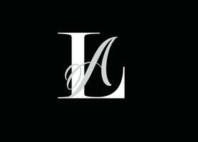 al brev logotyp, en och l ,l en logotyp, al initialer logotyp, la monogram logotyp,, logotyp design vektor