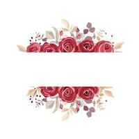 bukett med rödbrun rosor. blommig design dekoration för hälsning kort eller bröllop. vektor