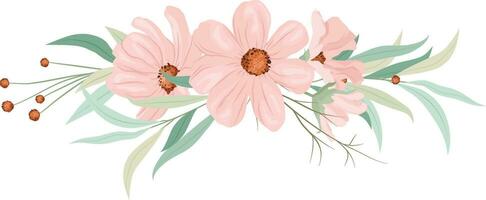 krans med vild rosa blommor vektor