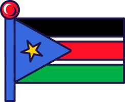 Süd Sudan Land Fahnenstange Flagge Banner vektor