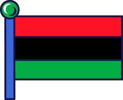 panorera afrikansk flaggstång flagga baner vektor