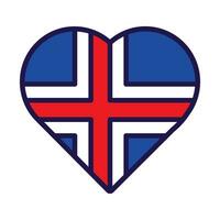 Island Flagge festlich Patriot Herz Gliederung Symbol vektor