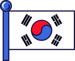 söder korea Land flaggstång flagga baner vektor