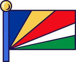 Seychellen Land Fahnenstange Flagge Banner vektor