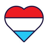 Luxemburg Flagge festlich Patriot Herz Gliederung Symbol vektor