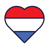 nederländerna flagga festlig hjärta översikt ikon vektor