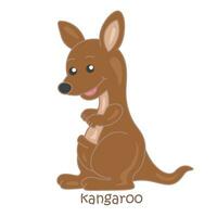 Alphabet k zum Känguru Wortschatz Schule Lektion Karikatur Illustration Vektor Clip Art Aufkleber