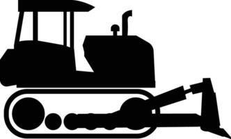 Crawler Bulldozer Traktor Symbol. Bulldozer unterzeichnen. Crawler Symbol. eben Stil. vektor